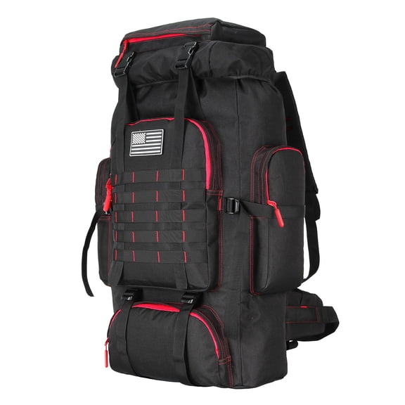 70L-BlackRed Backpacking Backpack Hiking Camping Climbing