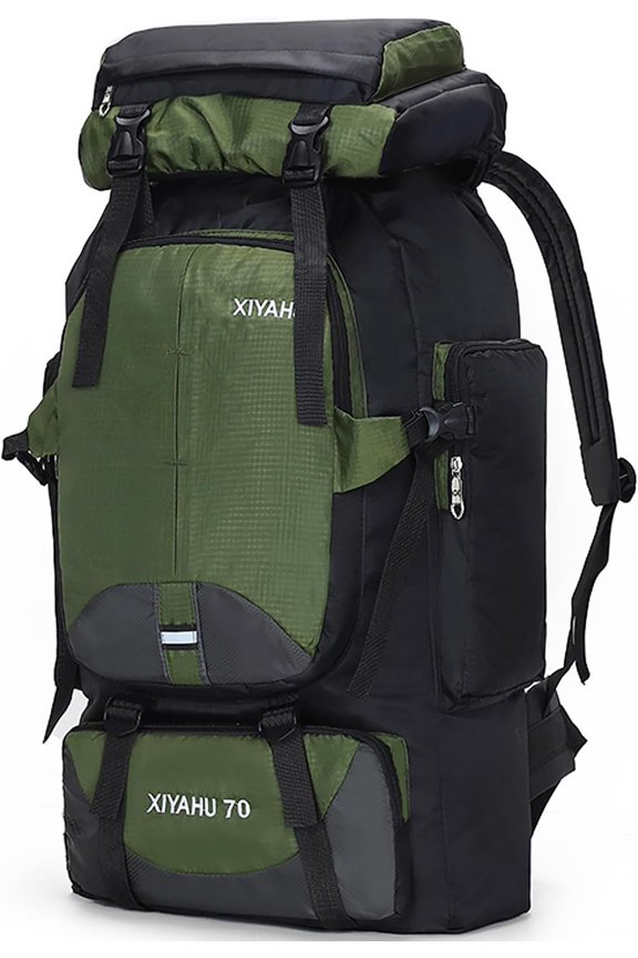 70L Hiking Backpack Rucking Camping Lightweight Backpacking Outdoor Travel Bag Trekking Pack Large Capacity Backpacks Climbing Trail Backpack for Men Women- Green