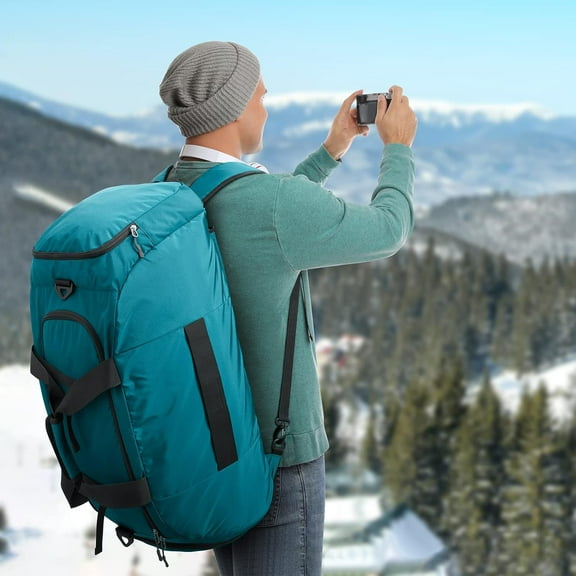 70L Large 3-Way Duffle Backpack - Lightweight Waterproof Foldable Sports Duffel Bag for Travel, Camping, Hiking, and Gym