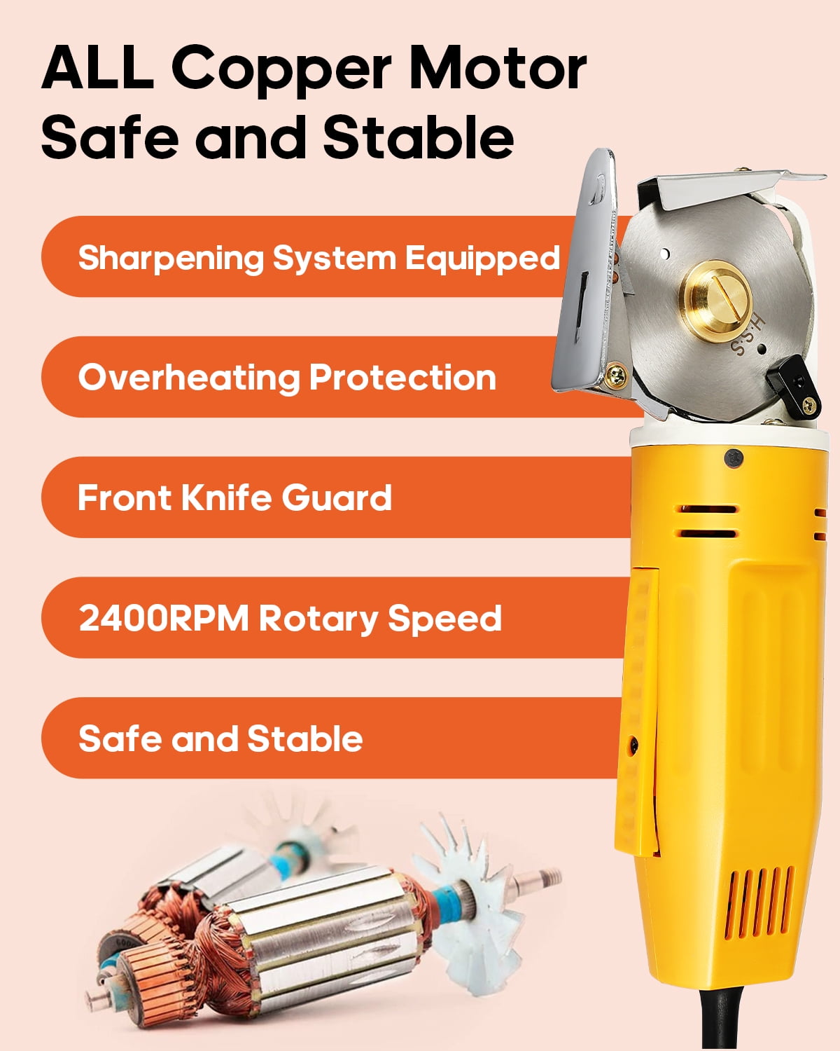 70MM Mini Electric Rotary Cutter for Fabric, Electric Rotary Fabric Cutter,Rotary Blade Fabric Cutting Machine Cloth Cutting Machine, Octagonal Knife Rotary Scissors For Multi Layer Leather Wool