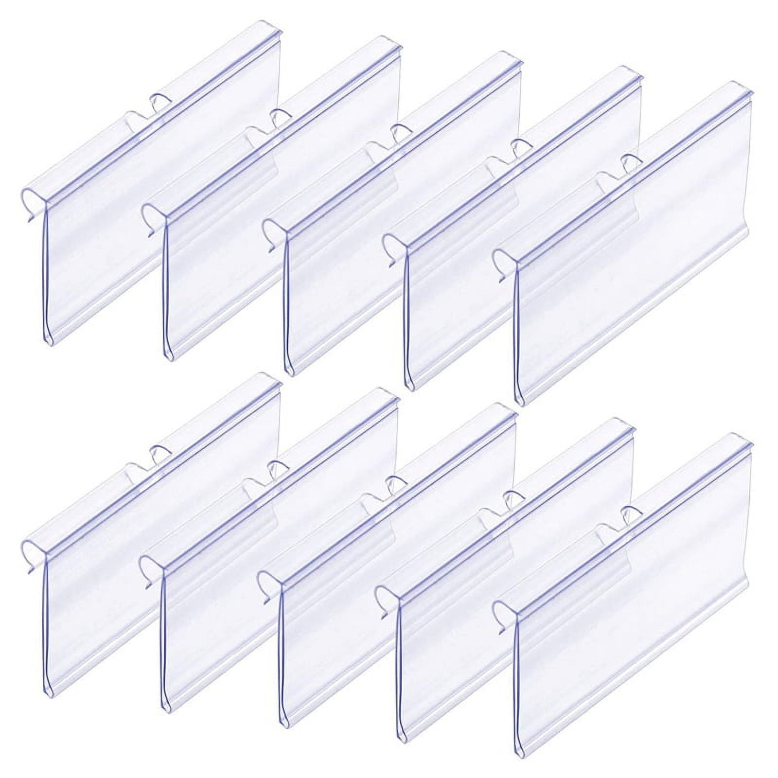 70PC 8X4.2cm Clear Plastic Label Holders for Wire Shelf Retail Label