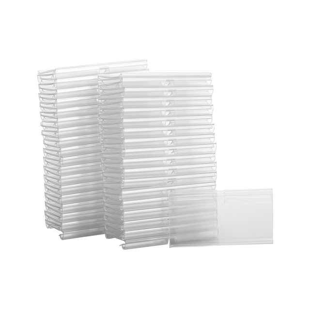70PC 8X4.2cm Clear Plastic Label Holders for Wire Shelf Retail Price