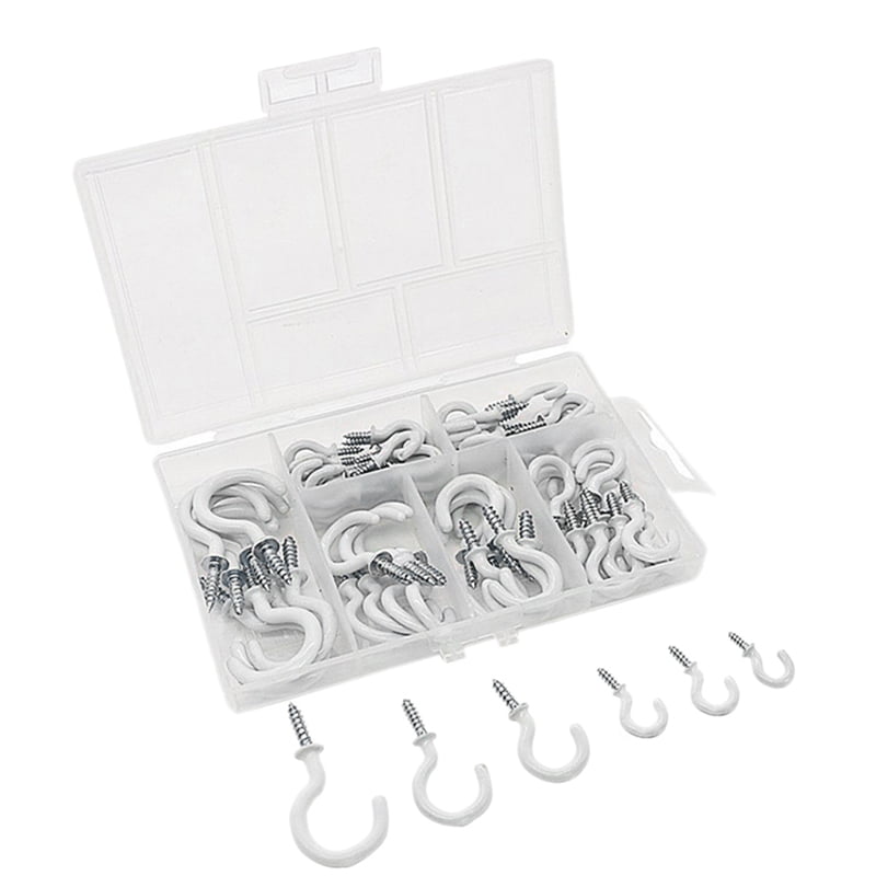 70PCS Ceiling Hooks Heavy Duty Screw Cup Hook for Bathroom Kitchen Wall Ceiling Hanging Various