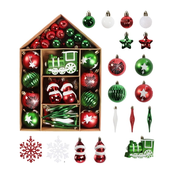70PCS Christmas Ball Ornaments Set – Shatterproof Xmas Tree Hanging Decorations, Assorted Painted & Electroplated Christmas Balls, Holiday Tree Ornaments for Indoor Outdoor Christmas Party Home Décor
