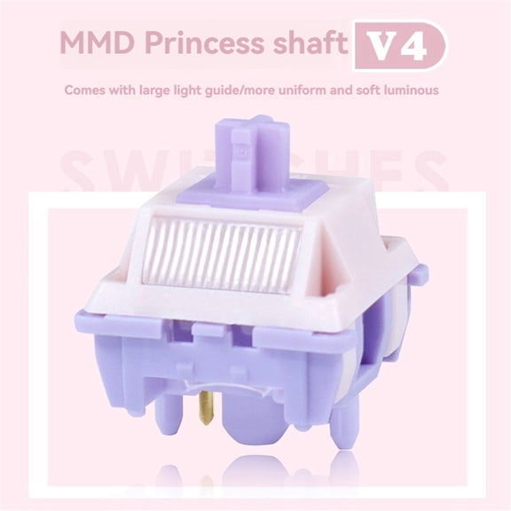 70PCS MMD Princess V4 Switch 5 Pin Linear Axis Body Switches Hot-Swap 45g for DIY Mechanical Keyboard