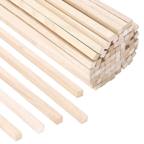 70Pcs 1/2 Inch X 12 Inch Balsa Wood Sticks, Square Wood Dowel Rods Unfinished Balsa Wood Strips Wood Sticks for Crafts