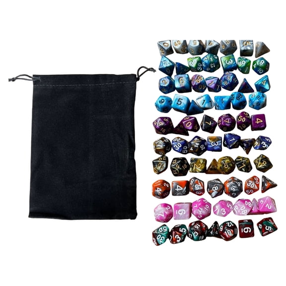 70Pcs Acrylic MultiSided Polyhedral Dices for Role Playing Game Durability