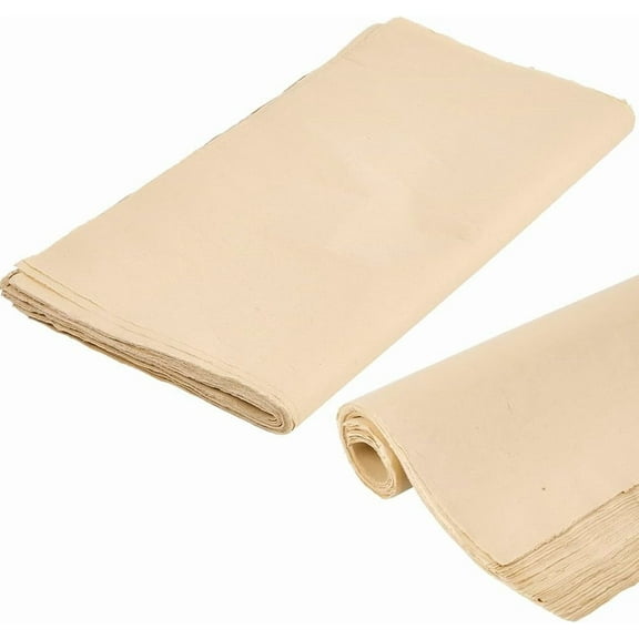 70Pcs Blank Vintage Handmade Deckled Edge Paper 16 x 17 Inch Mixed Media Textured Recycled Cotton Papers for Watercolors Writers Invitations Card Making Sketching Drawing Crafts for DIY