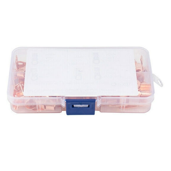 70Pcs Heavy Duty Open Barrel Wire Crimp Connector Copper Ring Lug Terminals Kit