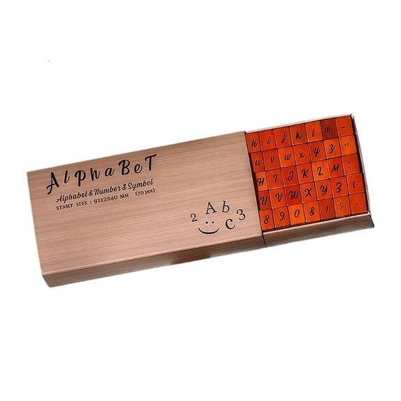 70Pcs Letter Number Stamper Wood Rubber Craft Stamper For Greeting Card Making