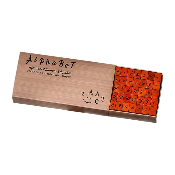 70Pcs Letter Number Symbols Stamper Wooden Rubber Stamper For Invitation Card Making Journal Planner Education