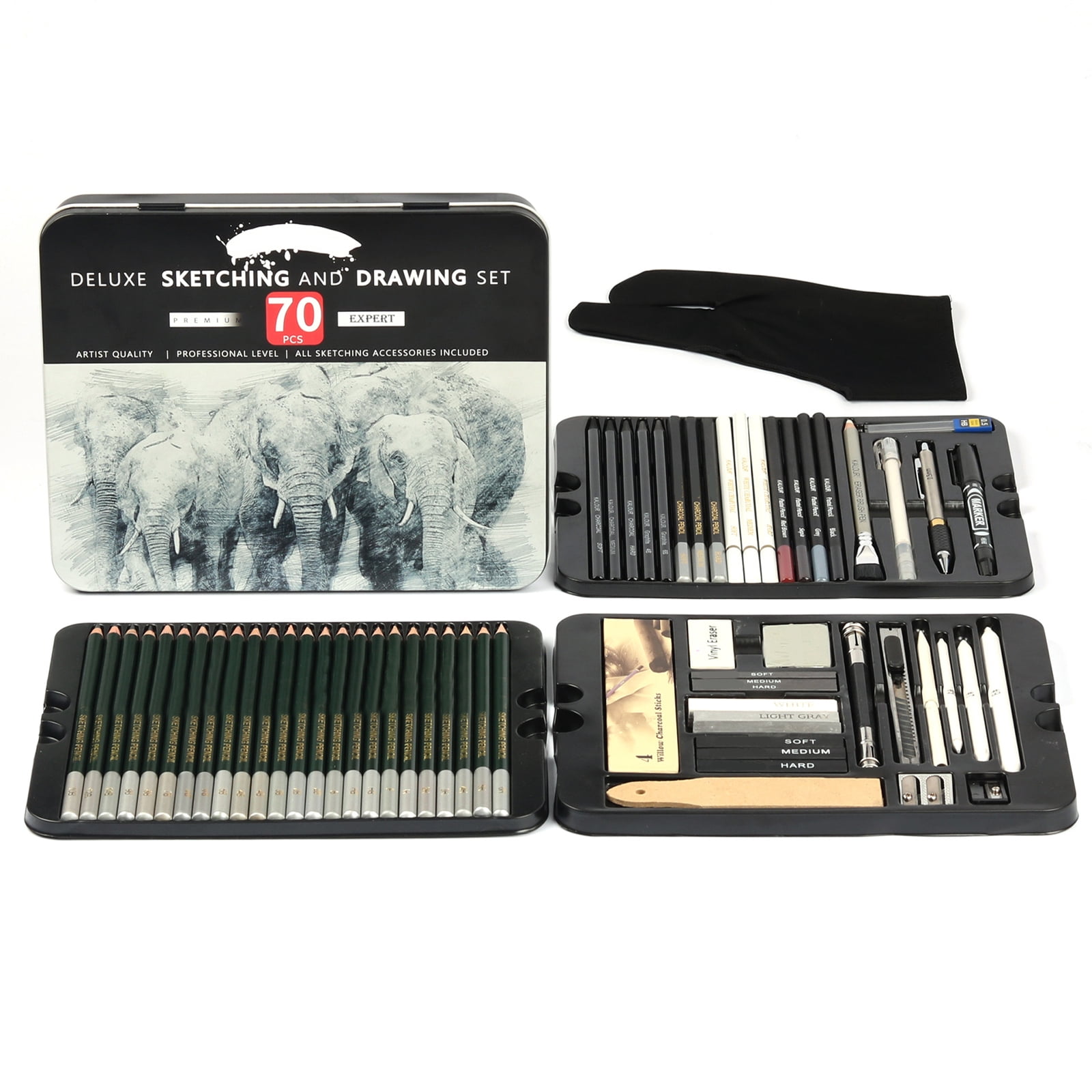 70Pcs Professional Sketch Pencil Art Drawing Supplies for Artist Students Shading, Blending, Sketching, Art Drawing