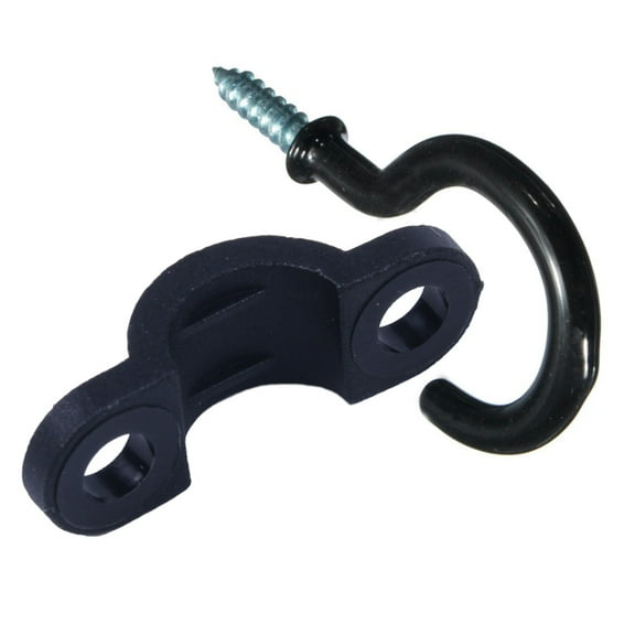 70Pcs Screws Mounted Arched Cable Clamp Clip Tie 21 x 7mm for 3mm Wire & 50 Pcs 1.1 Inch Cup Mug Hooks Shouldered Metal Screw-In Plastic Coated Hanging Black