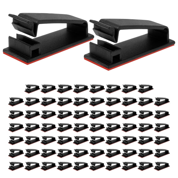 70Pcs Self Adhesive Cable Management Clips No Drilling Wall Wire Holder Organizer Cord Holder Under Desk for USB Cable Home Office Car