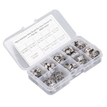 100FT 304 Stainless Steel Hose Clamp Kit - Adjustable Worm Gear Clamps With Fasteners For DIY Projects