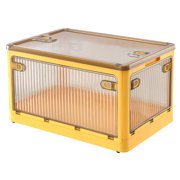 70QT/66L Foldable Storage Bins with Lid 4 Doors Collapsible Stackable Closet Organizer