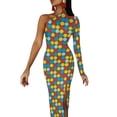thumbnail image 1 of 70S Flower Power Maxi Dress One Shoulder Retro Hippy Print Party Bodycon Dresses Spring Retro Dress Female Pattern Vestido, 1 of 2