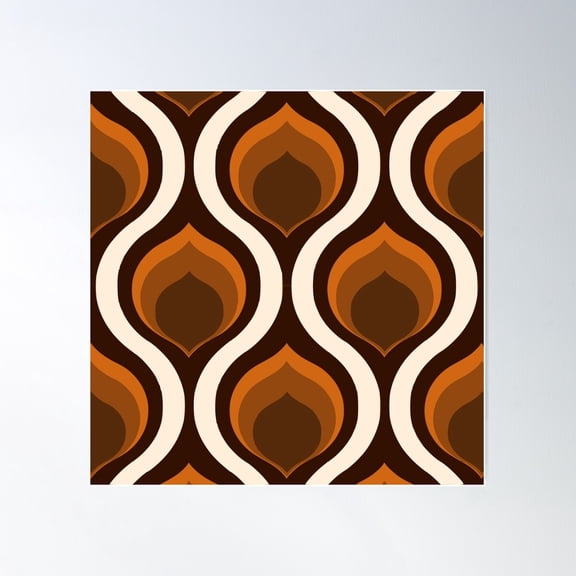 70S Funky Mod Pattern Poster Wall Art, Modern Wall Decor For Living Room Bedroom, 30x30 UNFRAMED