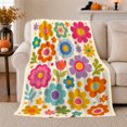 thumbnail image 1 of 70S Groovy autumn celebration Flower Design Retro Orange Pink, Cozy Pet Portrait Pattern, Warm Flannel Blanket for Living Room and Bedroom, Cat Lovers autumn celebration Gift, Pet Lover Home Decor, 1 of 9