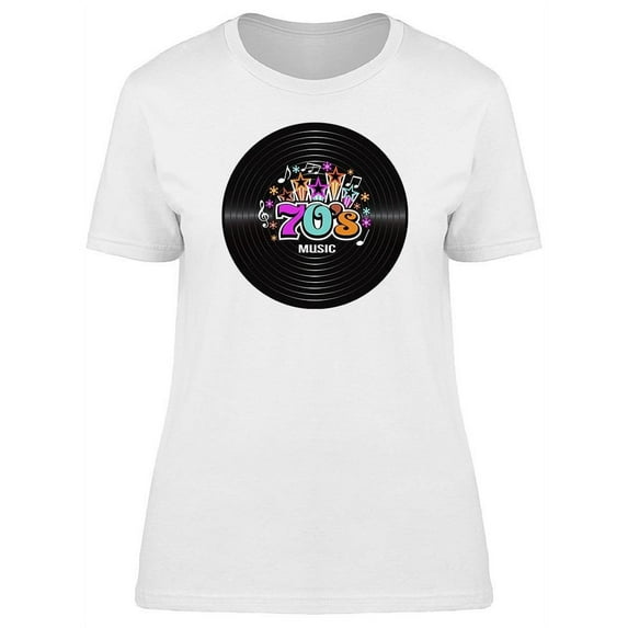 70S Music Discography T-Shirt Women -Image by Shutterstock, Female Medium