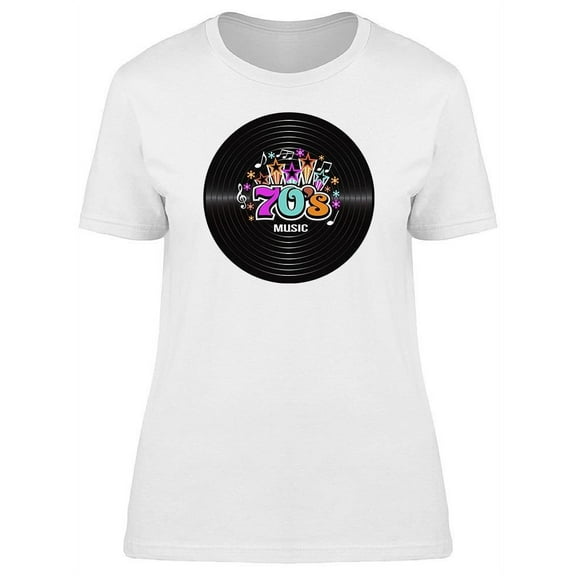 70S Music Discography T-Shirt Women -Image by Shutterstock, Female x-Large