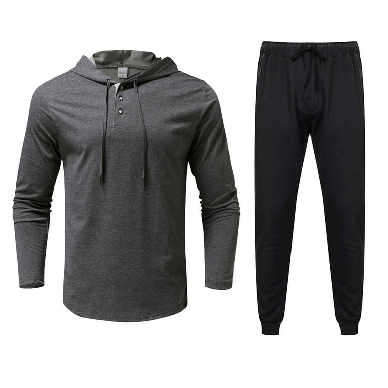 70S Outfits for Men Men s Pure Color Spring Summer Lightweight Sweat Absorption Fashion Sports Long Sleeve Pullover Sweatshirt Set Xxxl Ripped Jeans