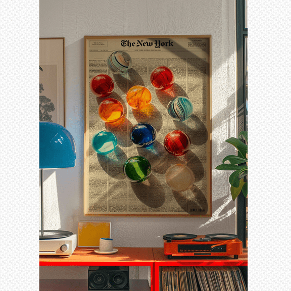 70S Psychedelic Newspaper Poster, Retro Trippy Wall Decor, Poster Only