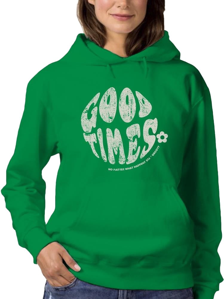 Retro Good Time 70S Retro Good Times Badge Hoodie Women -Image by Shutterstock, Female ...