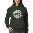 thumbnail image 1 of 70S Retro Good Times Badge Hoodie Women -Image by Shutterstock, Female Small, 1 of 4