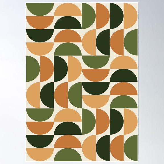 70S Retro Pattern #11 Poster Wall Art, Modern Wall Decor For Living Room Bedroom, 16x24 UNFRAMED