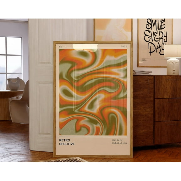 70S Retro Poster, Y2K Print, 70S Psychedelic, Funky Wall Decor, Aesthetic Art, Vintage Pattern Print, Aura Poster, 80S 70S 60S Art Wall Art, Modern Wall Decor, 16x24 UNFRAMED