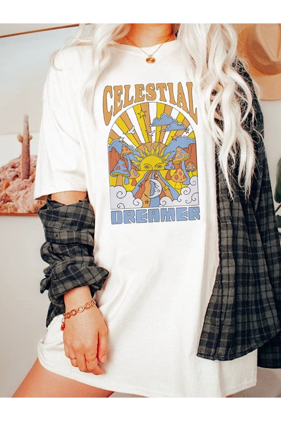 70S Retro Psychedelic Mushroom Tee Shirt