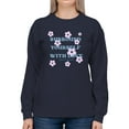 thumbnail image 1 of 70S Retro Surround Yourself Love Sweatshirt Women -Image by Shutterstock, Female 4X-Large, 1 of 4