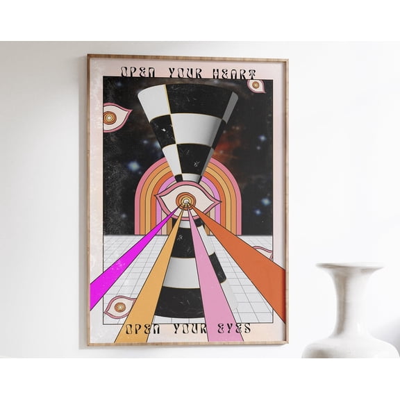 70S Wall Decor, Cosmic Art Print, Psychedelic Home Decor, Trippy Wall Art, Trendy Wall Art, Affirmation Printed Poster, Aesthetic Poster Wall Art, Modern Wall Decor, 16x24 UNFRAMED