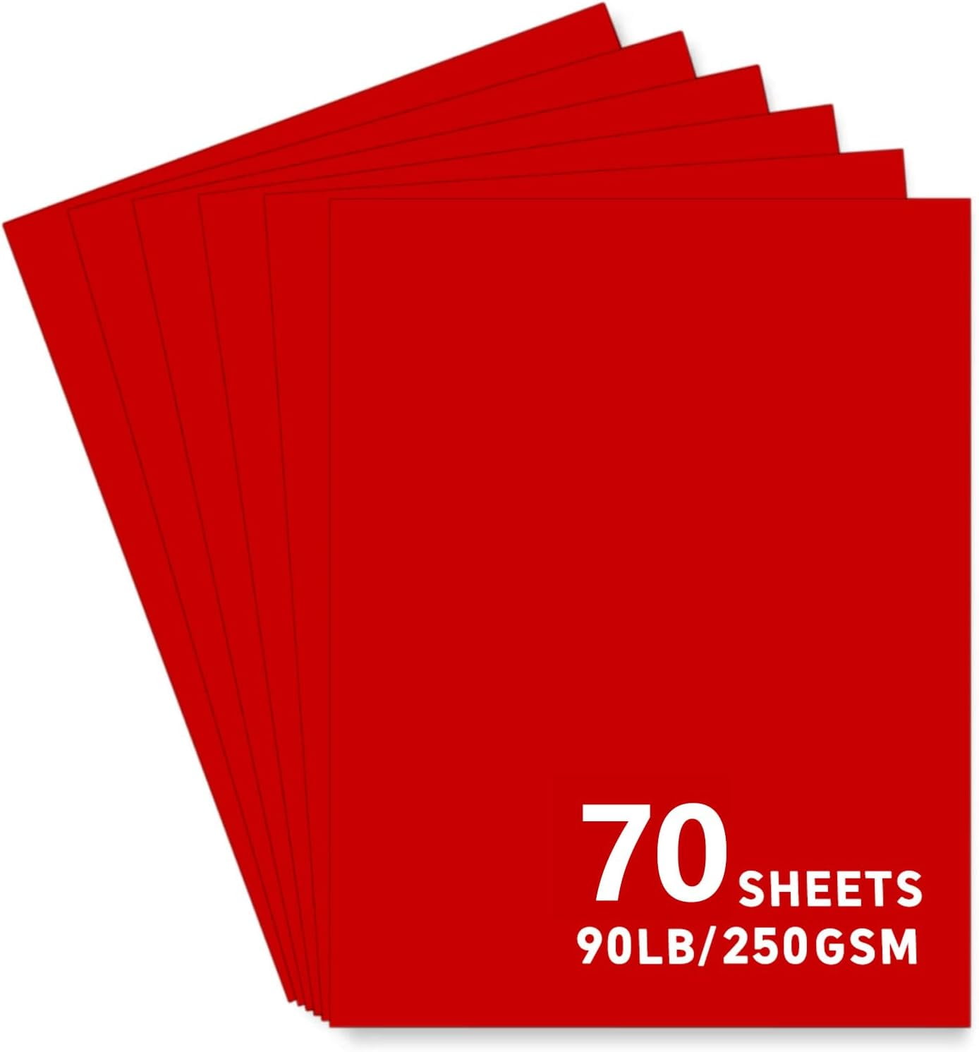 70Sheets Red Cardstock Paper, 8.5 x 11 Card stock for Cricut, Thick