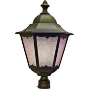 70W 120V Powder Coated Cast Aluminum Post Top Light Fixture with Medium Base High Pressure Sodium Lamp, Bronze