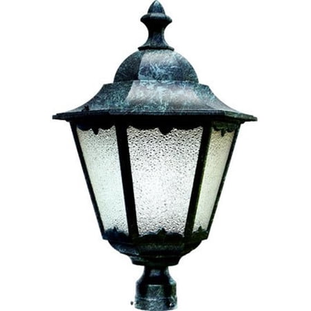70W 120V Powder Coated Cast Aluminum Post Top Light Fixture with Medium Base Metal Halide Lamp, Verde Green