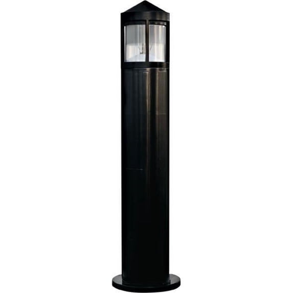 70W Fiberglass Bollard with High Pressure Sodium Lamp, Black - 41.88 x 10.25 x 10.25 in.