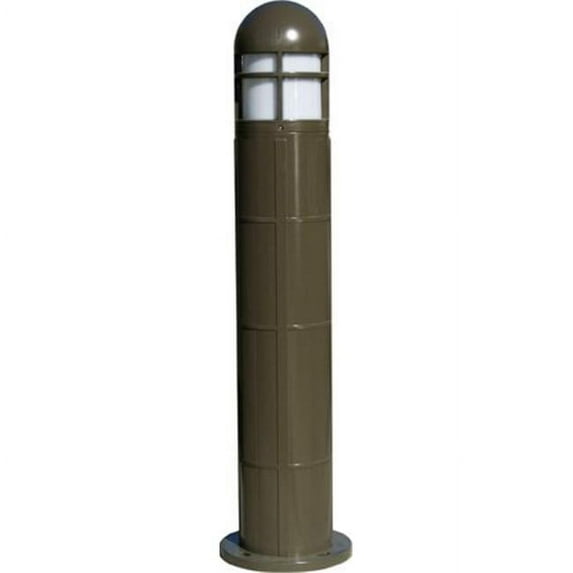 70W Fiberglass Bollard with Metal Halide Lamp, Bronze - 41.84 x 10.25 x 10.25 in.