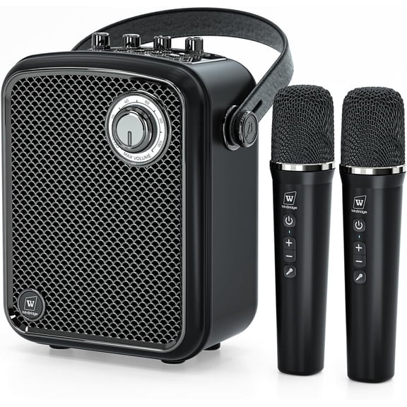 HW HAOWORKS 70W Portable Speaker with Mic, Voice Amplifier with 2 Wireless Mic, Small PA Speaker System, Karaoke Machine, for Public Speaking, Events, Singing - S100Pro