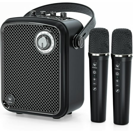 HW HAOWORKS 70W Portable Speaker with Mic, Voice Amplifier with 2 Wireless Mic, Small PA Speaker System, Karaoke Machine, for Public Speaking, Events, Singing - S100Pro