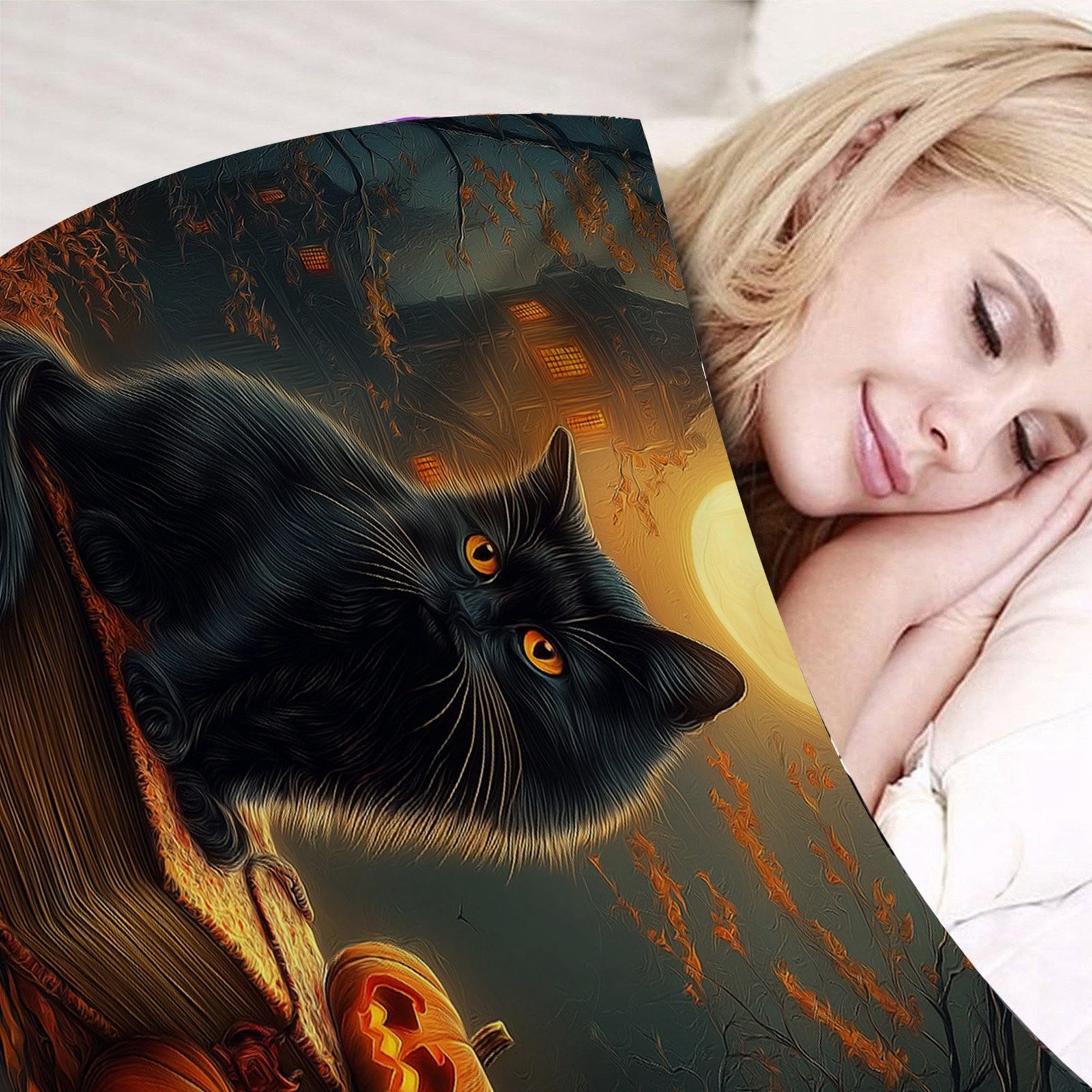 70X100cm Printed Blanket Night Flannel Blanket Autumn Warm Blanket