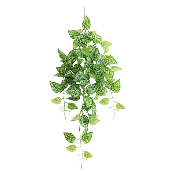 70cm Artificial Hanging Green & Red Maple Leaf Vines for Home Decor, Trailing Faux Greenery UV Fade Resistant No-Maintenance, Fake Leaf Plants for Wall Balcony Hanging Basket Shelf Decor,Orange
