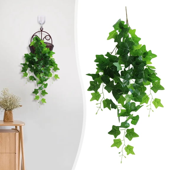 70cm Dark Green Ivy Artificial Hanging Vine, Faux Trailing Greenery for Rustic Home Decor, Garden Wedding & Patio Accents Indoor Outdoor