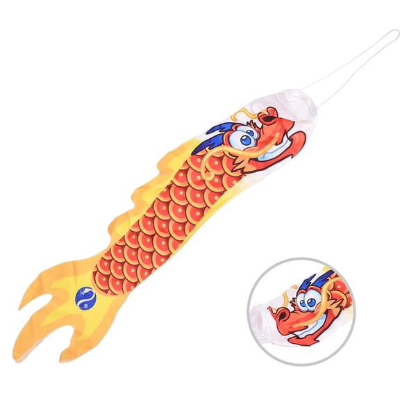 70cm Dragon Shape Aviation Windsock Rip-stop Wind Sock Bag Measurement Belt Orange Smile Home