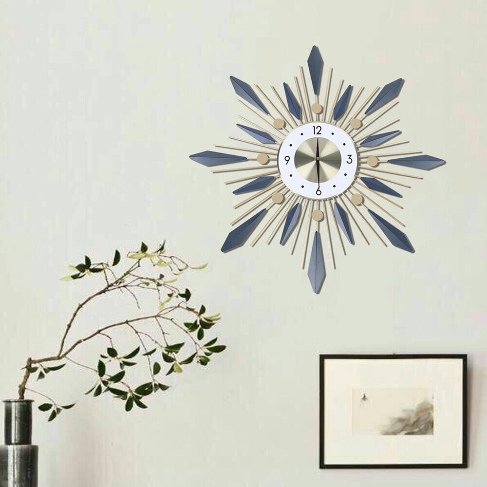 70cm Mid Century Metal Sunburst Wall Clock Wall Vintage Clock Living