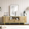 thumbnail image 1 of 70in Fluted TV Stand, Curved Profile Sliding Doors Design TV and Media Console Table with Faux Marble Top and Adjustable Shelves, Entertainment Center for Living Room, Bedroom, 1 of 7