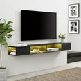 70in TV Stand with RGB Lights Entertainment Center Media Console Wall