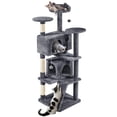 thumbnail image 1 of 70in Tall Cat Tree for Indoor Cats, Multi-Level Cat Tower with Scratching Posts, Dangling Toys, Condos and Platforms, Pet Furniture for Climbing Sleeping Playing, Dark Gray, 1 of 5