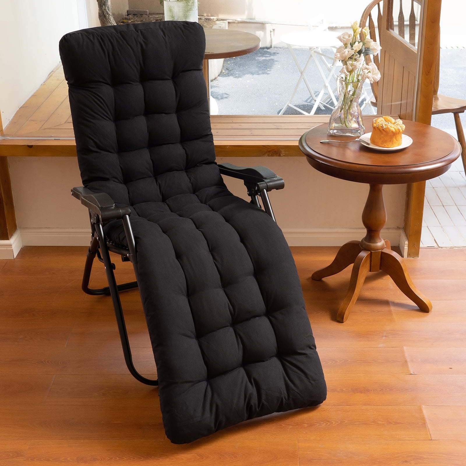 YEERSWAG 67x21x3 inch Non Slip Lounge Chaise Chair Cushion Tufted Soft Comfort Deck Chaise High Back Cushion Outdoor Indoor Rocking Chair Padded with Ties Walmart Business Supplies